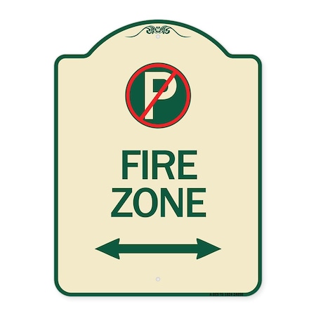 Signmission No Parking and Arrow Pointing Left and Right Heavy-Gauge Aluminum Sign, 24" x 18", TG-1824-24656 A-DES-TG-1824-24656